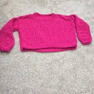 Chunky handknit oversized/cropped sweater